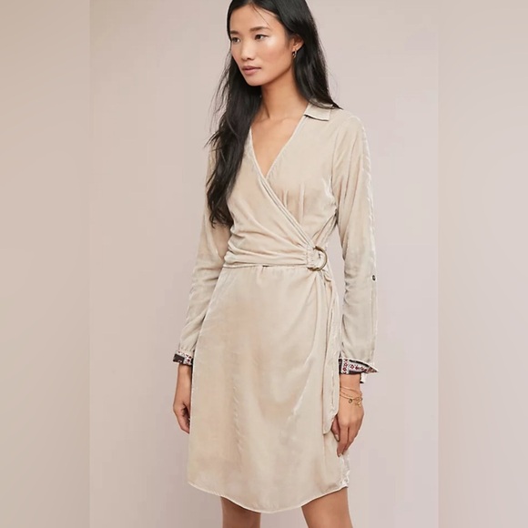 Anthropologie- Maeve Velvet Shirt Dress - Picture 1 of 7